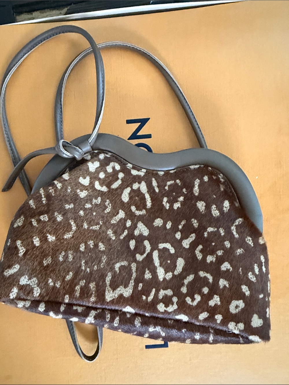 Mansur Gavriel Leopard Print Brown and Taupe Crossbody Bag- NEVER USED- NO TAGS